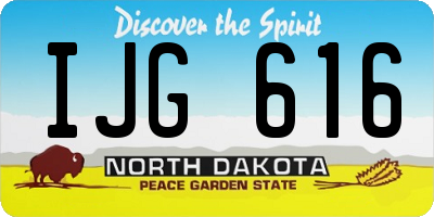 ND license plate IJG616