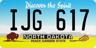 ND license plate IJG617