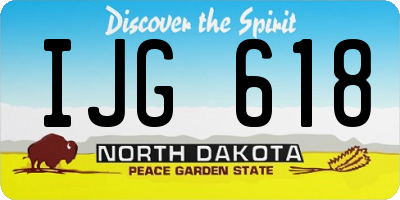 ND license plate IJG618