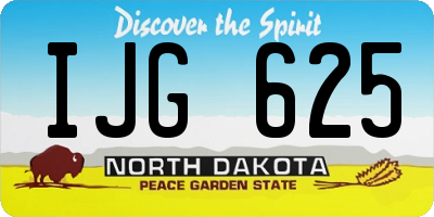 ND license plate IJG625