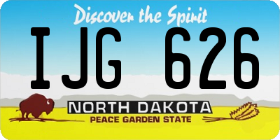 ND license plate IJG626