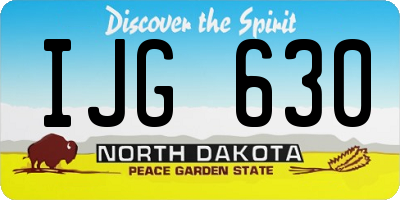 ND license plate IJG630
