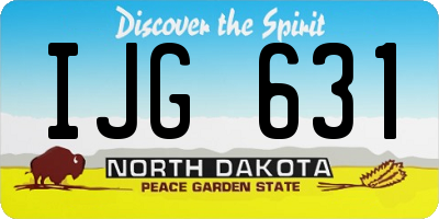 ND license plate IJG631