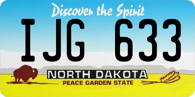ND license plate IJG633