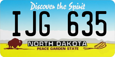 ND license plate IJG635