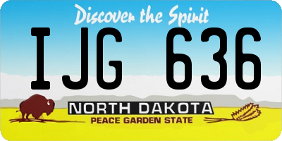 ND license plate IJG636