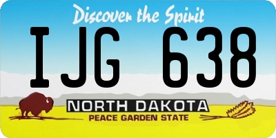 ND license plate IJG638