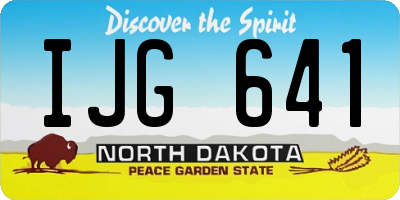ND license plate IJG641