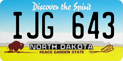 ND license plate IJG643