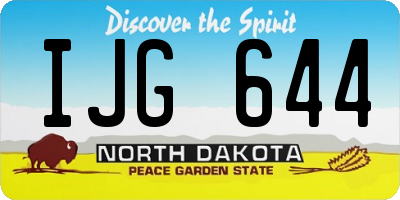 ND license plate IJG644