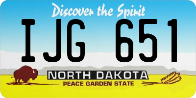 ND license plate IJG651