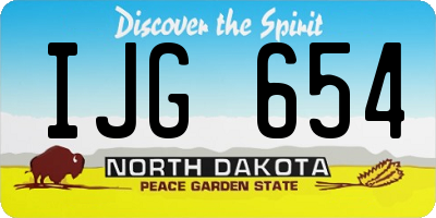 ND license plate IJG654