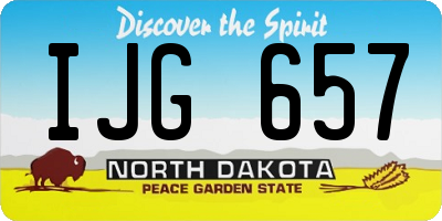 ND license plate IJG657