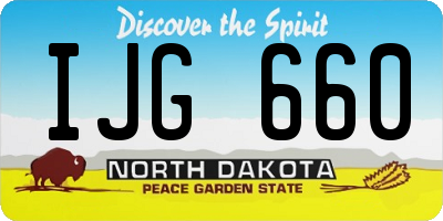 ND license plate IJG660