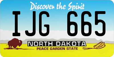 ND license plate IJG665