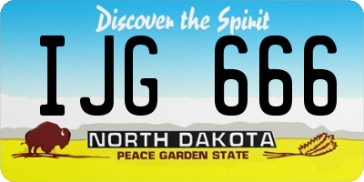 ND license plate IJG666