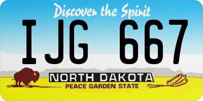 ND license plate IJG667