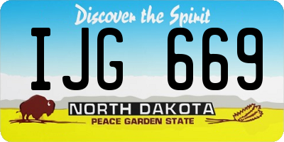 ND license plate IJG669