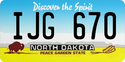 ND license plate IJG670
