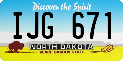 ND license plate IJG671