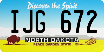 ND license plate IJG672