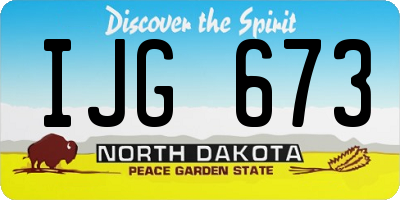 ND license plate IJG673