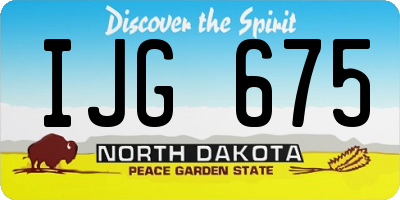 ND license plate IJG675