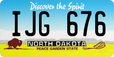 ND license plate IJG676