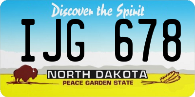 ND license plate IJG678