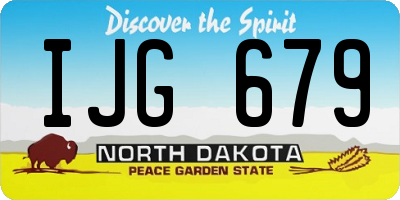 ND license plate IJG679