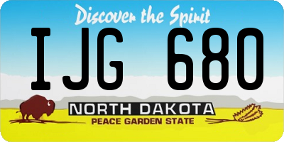 ND license plate IJG680