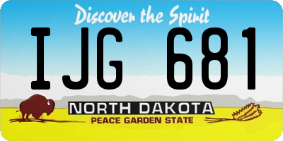 ND license plate IJG681