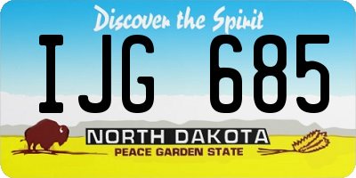 ND license plate IJG685
