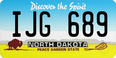 ND license plate IJG689