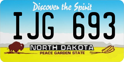ND license plate IJG693