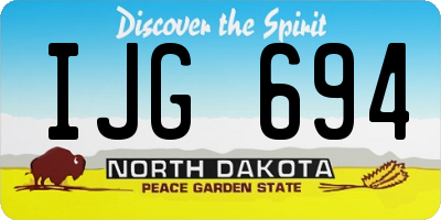 ND license plate IJG694