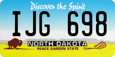 ND license plate IJG698