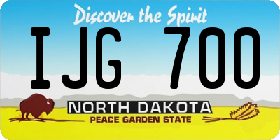 ND license plate IJG700