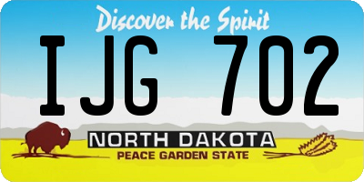 ND license plate IJG702