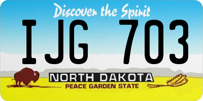 ND license plate IJG703