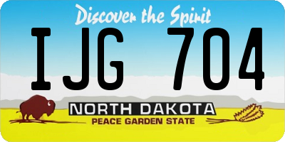 ND license plate IJG704