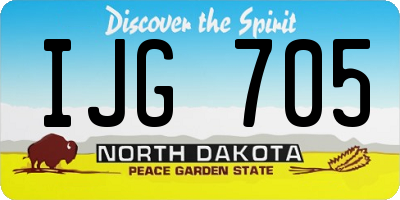 ND license plate IJG705