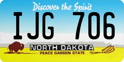 ND license plate IJG706