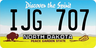 ND license plate IJG707