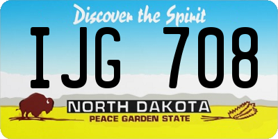 ND license plate IJG708
