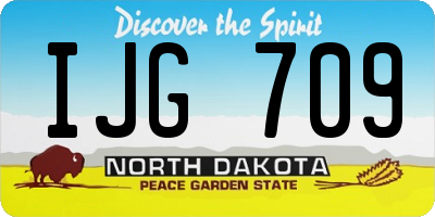 ND license plate IJG709