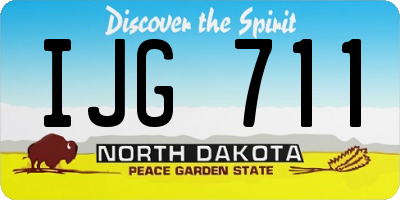 ND license plate IJG711