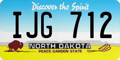ND license plate IJG712