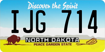 ND license plate IJG714