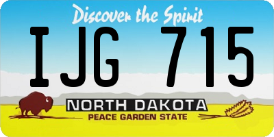 ND license plate IJG715